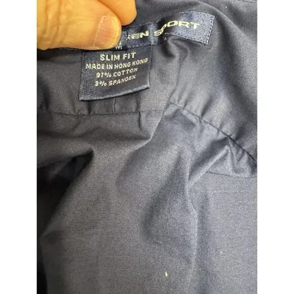 Vintage Ralph LaurenSport Slim Fit Navy Button Down Men's Medium Stretch Cotton - Picture 6 of 8